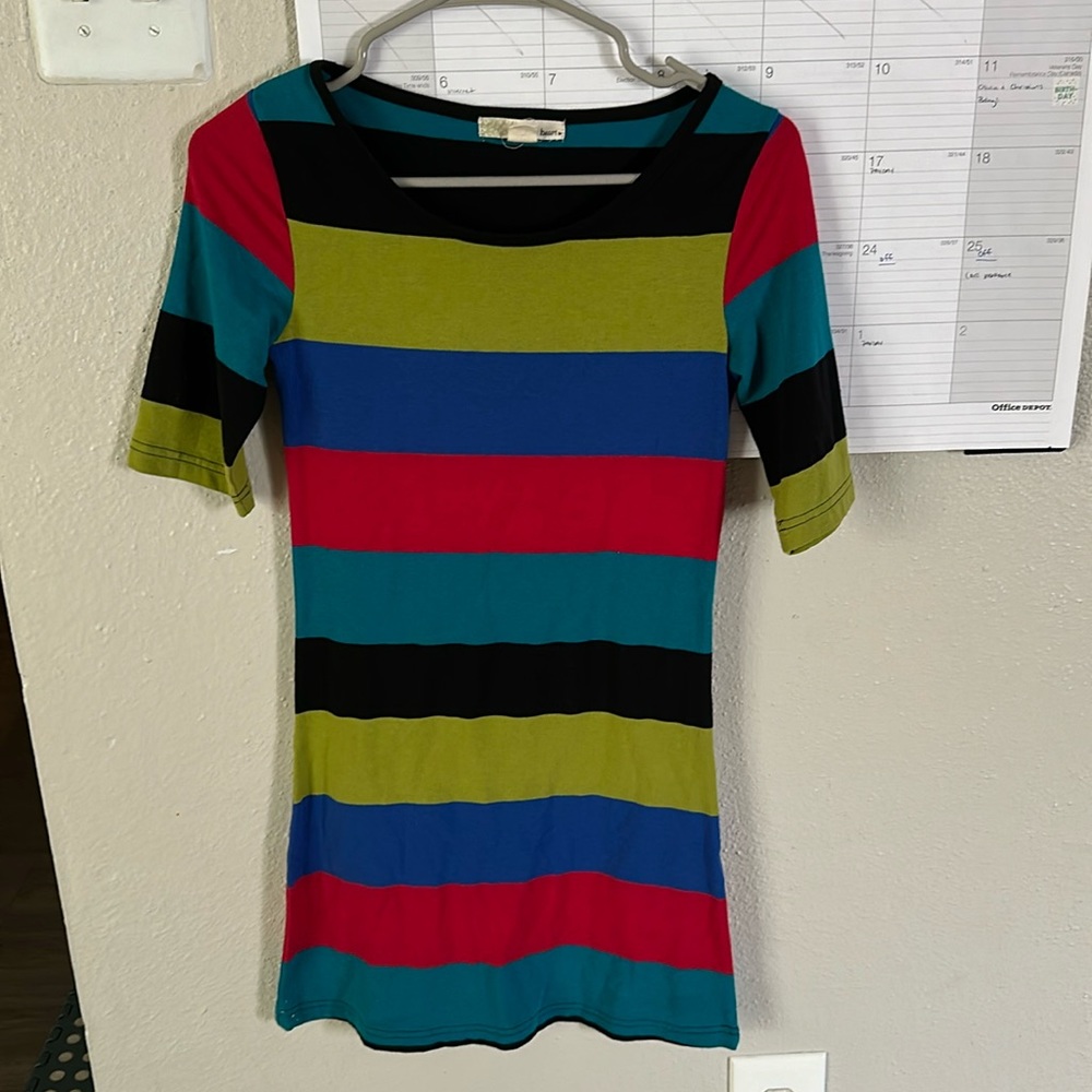 Multicolored striped dress